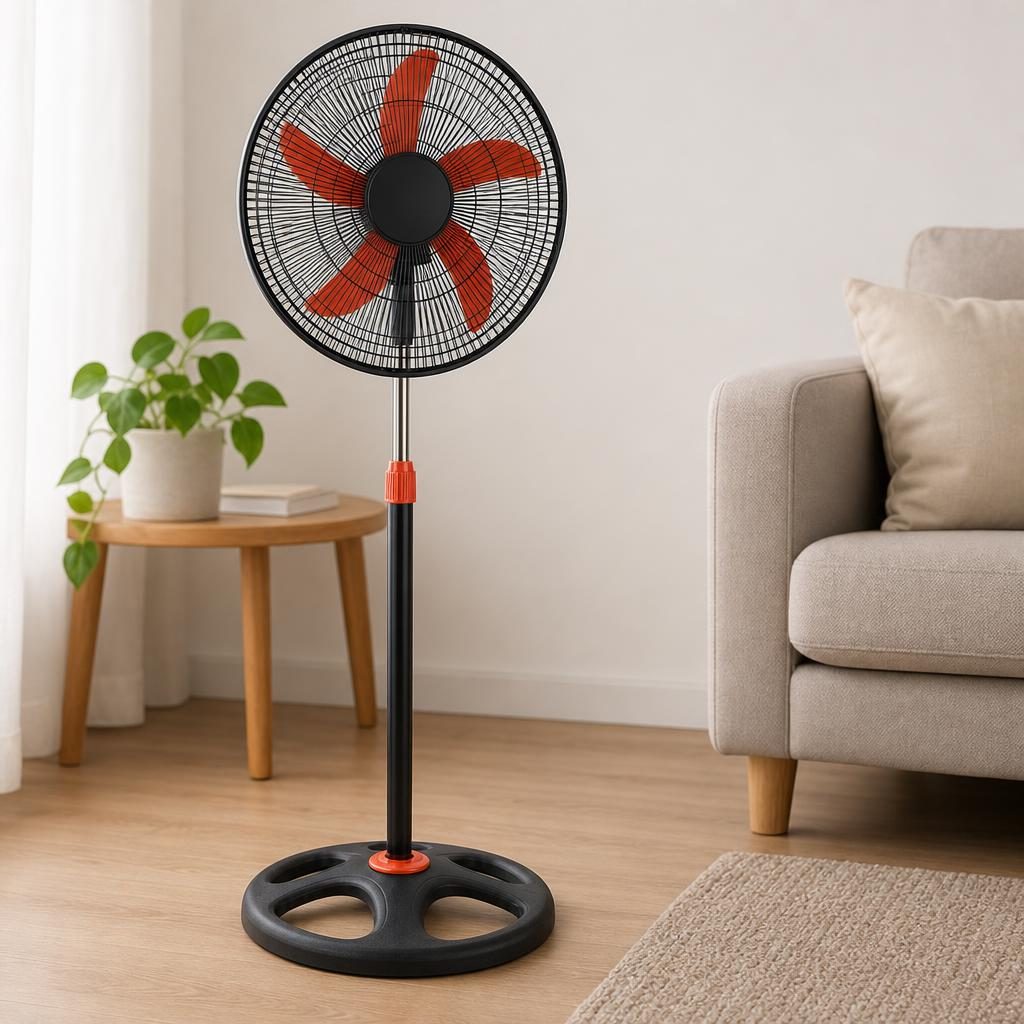 Ventilator Portabil, , Model Compact si Portabil, Cablu de Alimentare , 129x48 cm, Flux de Aer Racoritor, Utilizare Usoara si Confort in Zilele Calduroase, Negru 2
