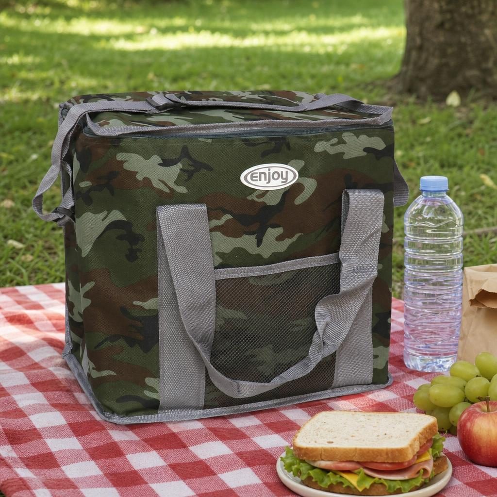 Geanta Termoizolanta Portabila, , Dimensiune 30 L, Compartiment Izolat pentru Alimente si Bauturi, Inchidere cu Fermoar, Manere Rezistente, Ideala pentru Picnic, Plaja si Calatorii 2