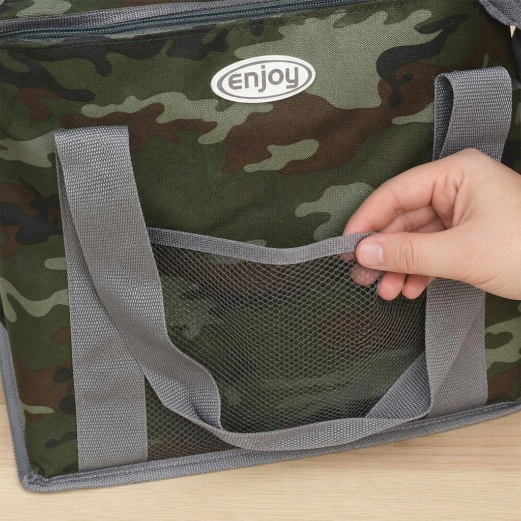 Geanta Termoizolanta Portabila, , Dimensiune 30 L, Compartiment Izolat pentru Alimente si Bauturi, Inchidere cu Fermoar, Manere Rezistente, Ideala pentru Picnic, Plaja si Calatorii 3
