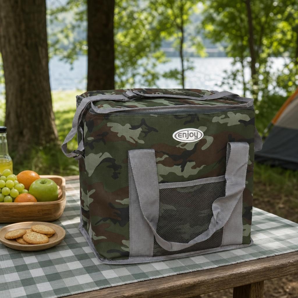 Geanta Termoizolanta Portabila, , Dimensiune 30 L, Compartiment Izolat pentru Alimente si Bauturi, Inchidere cu Fermoar, Manere Rezistente, Ideala pentru Picnic, Plaja si Calatorii 5
