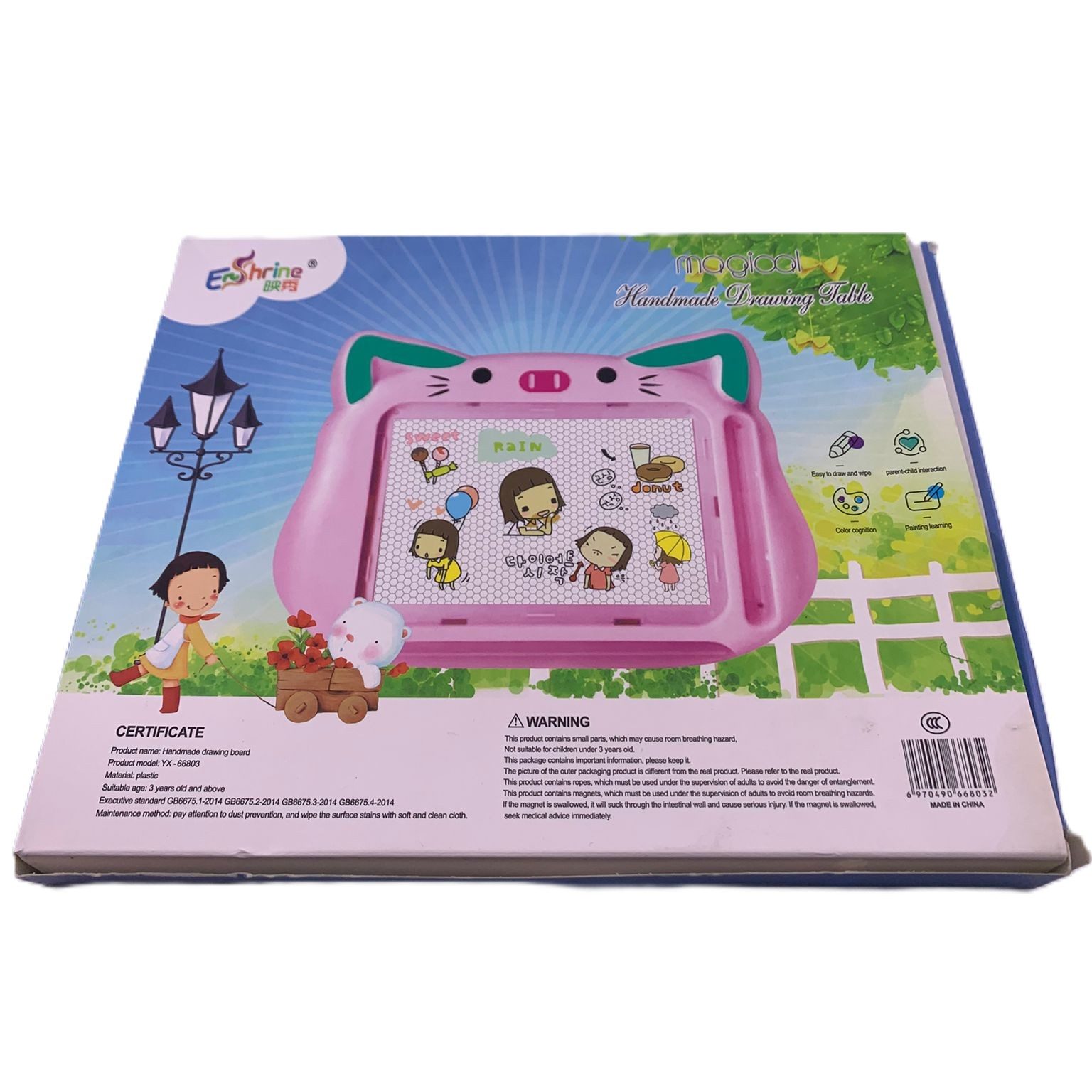 RESIGILAT - Tablita Magnetica de Scris si Desenat, Flippy, Model Pisica, cu Creion, Dimensiuni 23.2x18.5 cm, Suprafata Desen 14.6x10.4 cm, Dezvolta