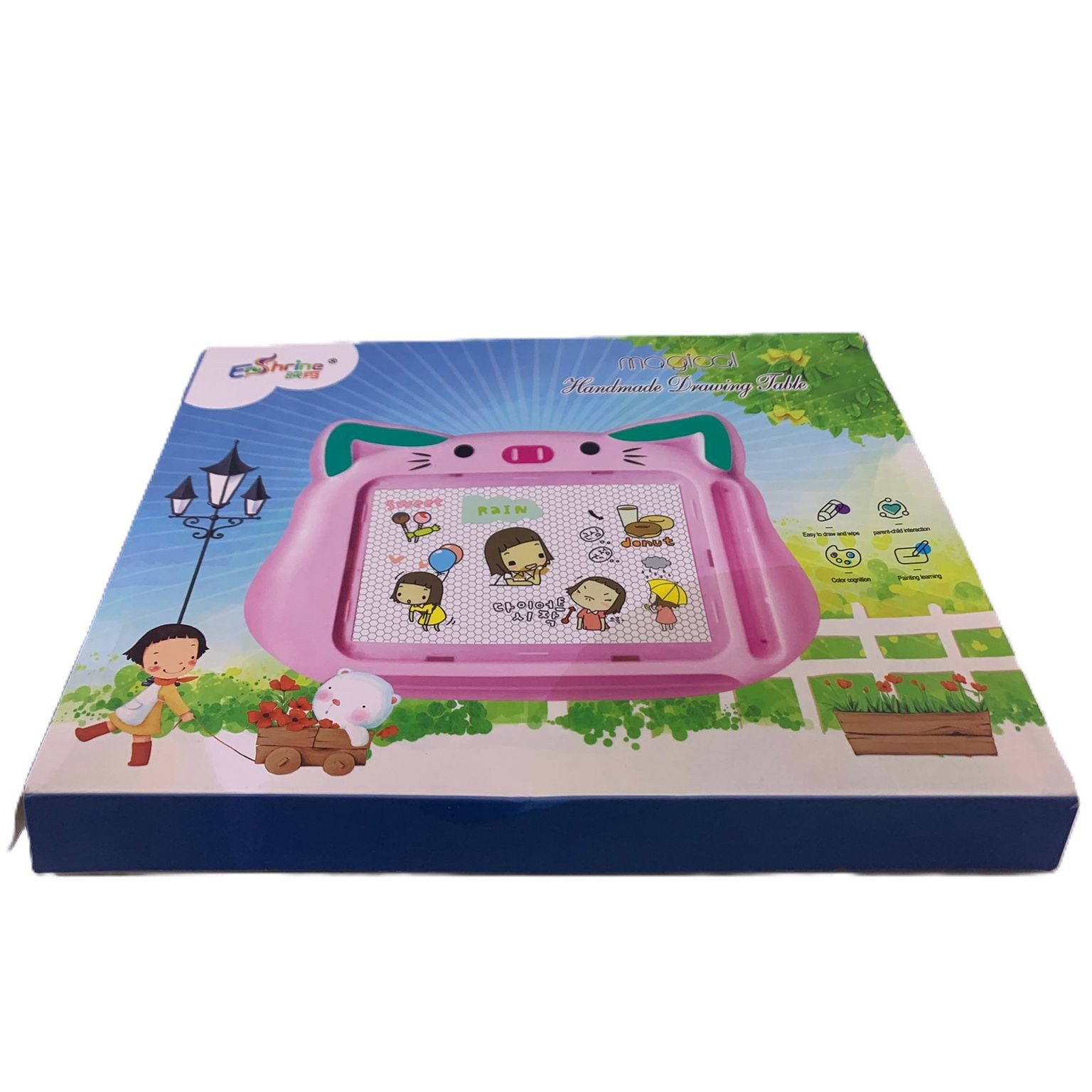 RESIGILAT - Tablita Magnetica de Scris si Desenat, Flippy, Model Pisica, cu Creion, Dimensiuni 23.2x18.5 cm, Suprafata Desen 14.6x10.4 cm, Dezvolta