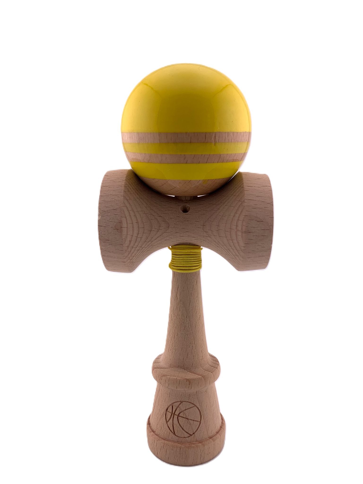 RESIGILAT - Kendama X Originala RAINBOW, Profesionala, Flippy, Cupe Mari KING SIZE V3, Super Sticky, Gaura in Baza, Rulment Metalic, din lemn 18 cm, Ata 62/65 cm, Galben/Maro