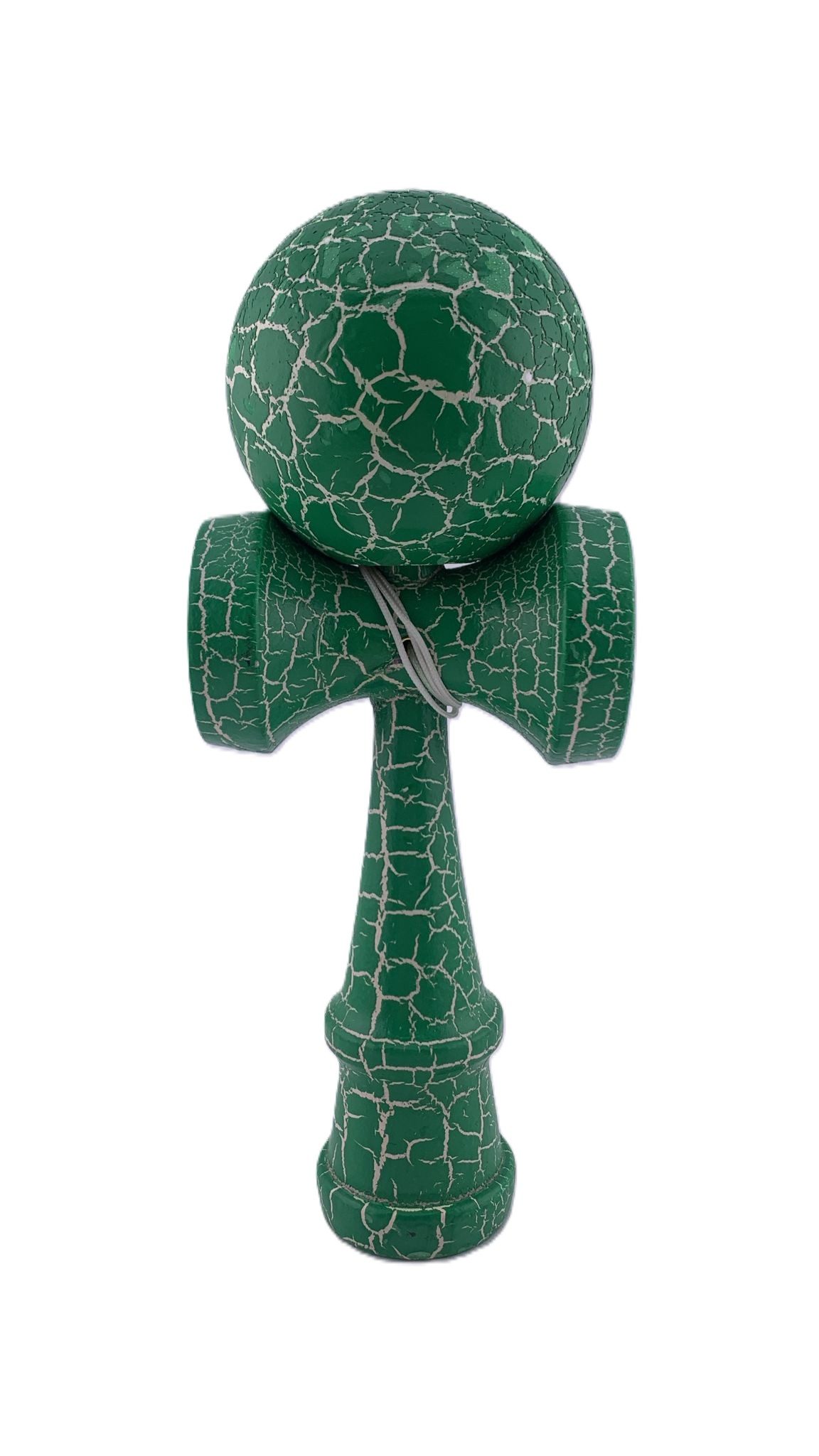 RESIGILAT - Kendama X Originala, Profesionala, Flippy, Cracked, din Lemn, 18 cm, Verde/Alb