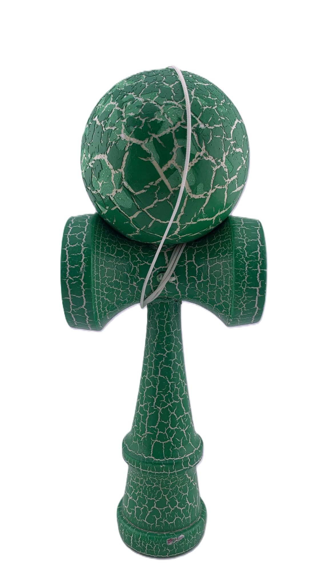 RESIGILAT - Kendama X Originala, Profesionala, Flippy, Cracked, din Lemn, 18 cm, Verde/Alb