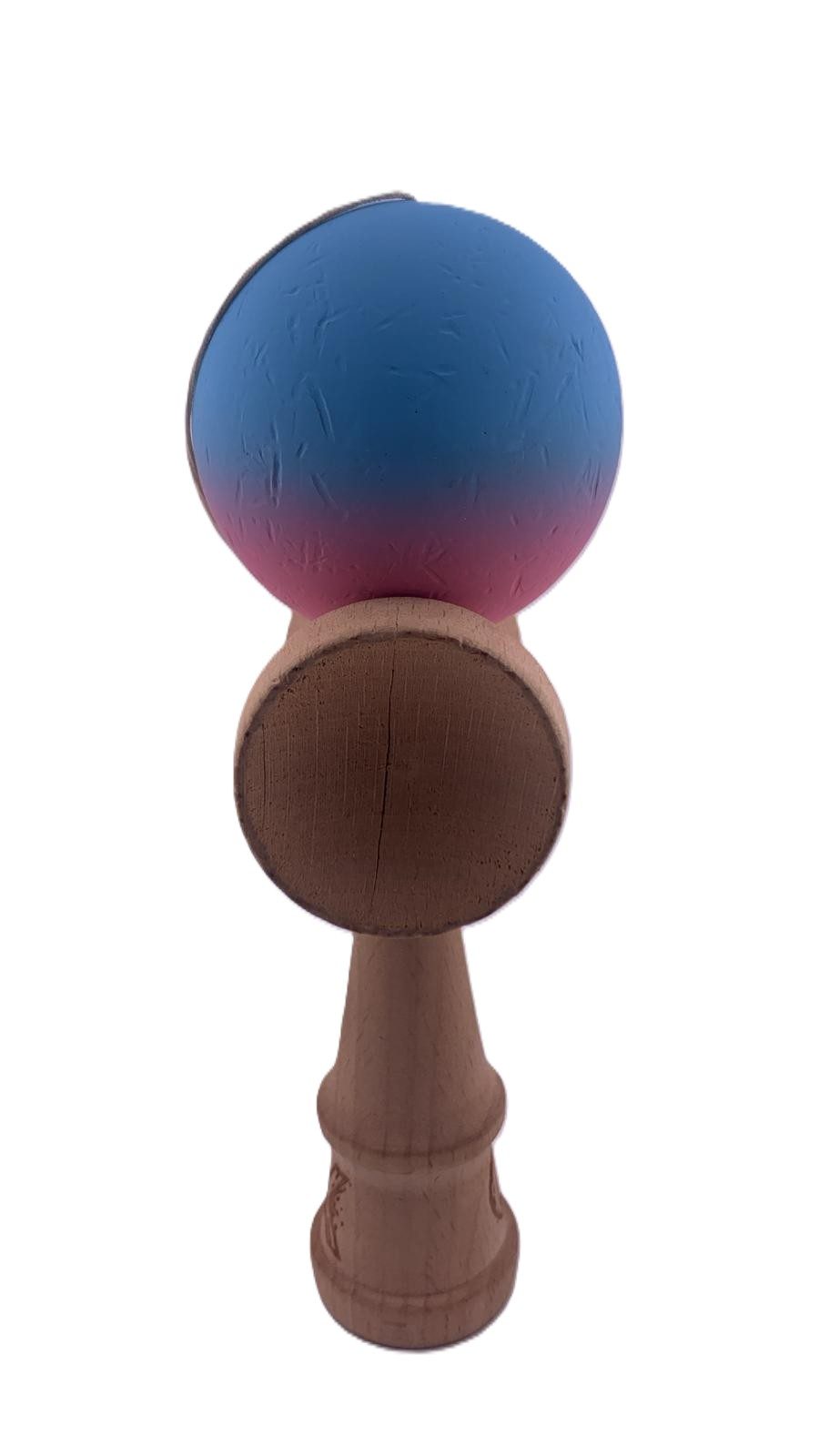 RESIGILAT - Kendama X Originala, Profesionala, Flippy, din Lemn, Rubber Grip, 18 cm, Albastru/Roz