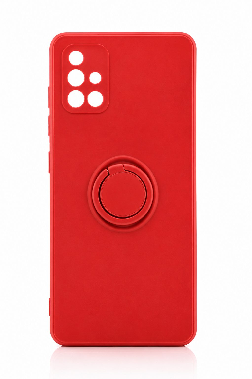 Husa protectie Flippy compatibila cu Samsung Galaxy A71 Liquid Silicone Ring cu suport rotativ Rosu