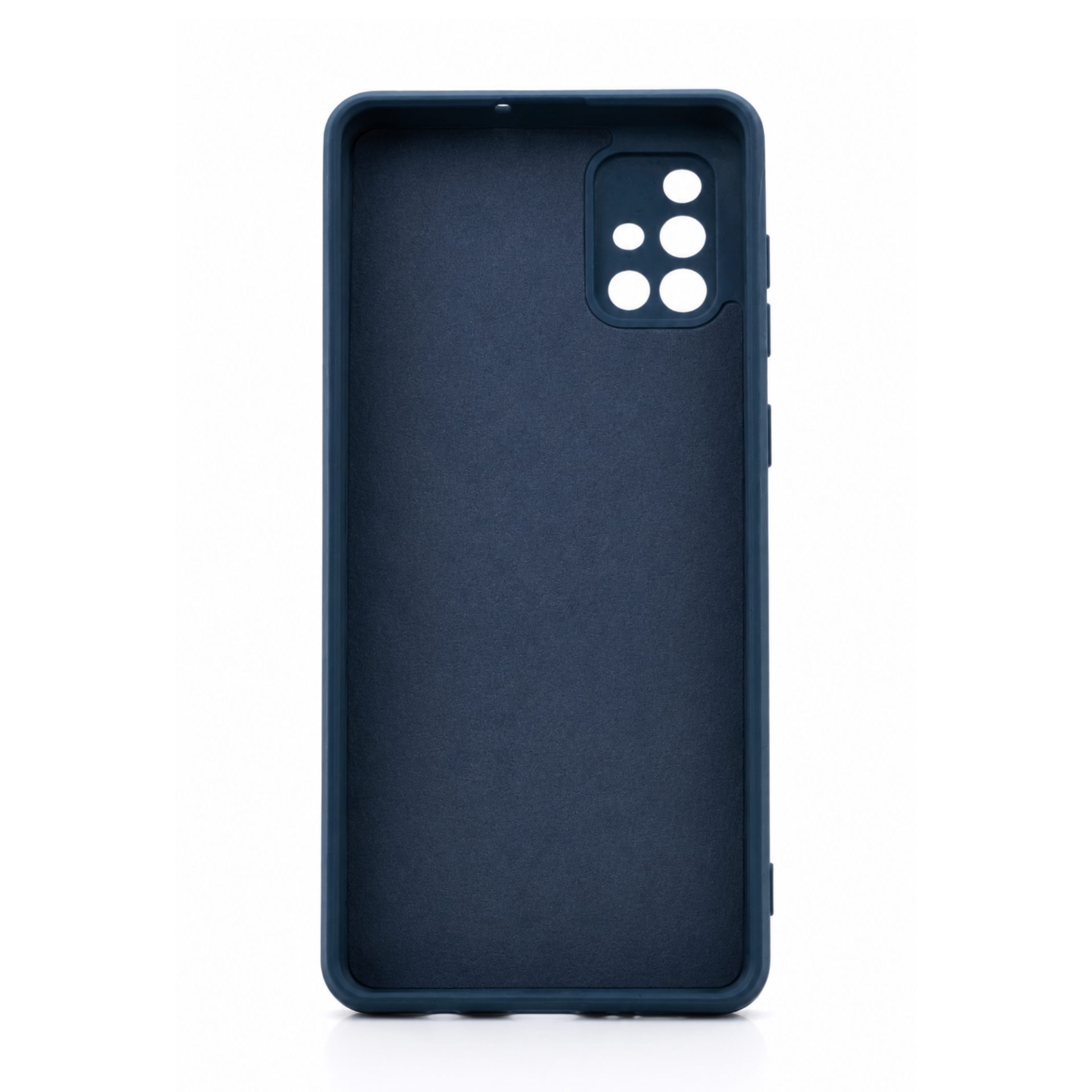 Husa protectie Flippy compatibila cu Samsung Galaxy A71 Liquid Silicone Ring cu suport rotativ Albastru