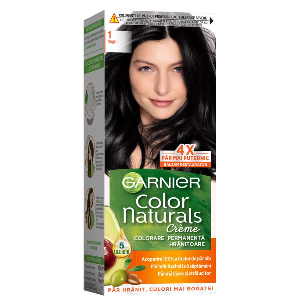Vopsea pentru Par, Garnier Color Naturals, 1 Negru 1