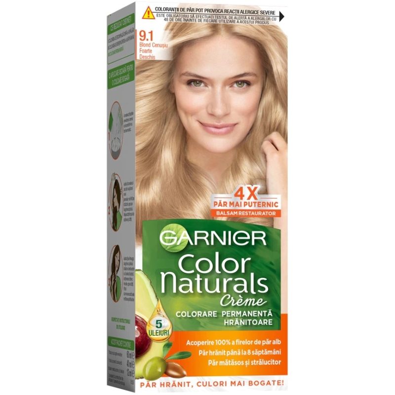 Vopsea pentru Par, Garnier Color Naturals, 9/1 Blond Cenusiu Foarte Deschis 1
