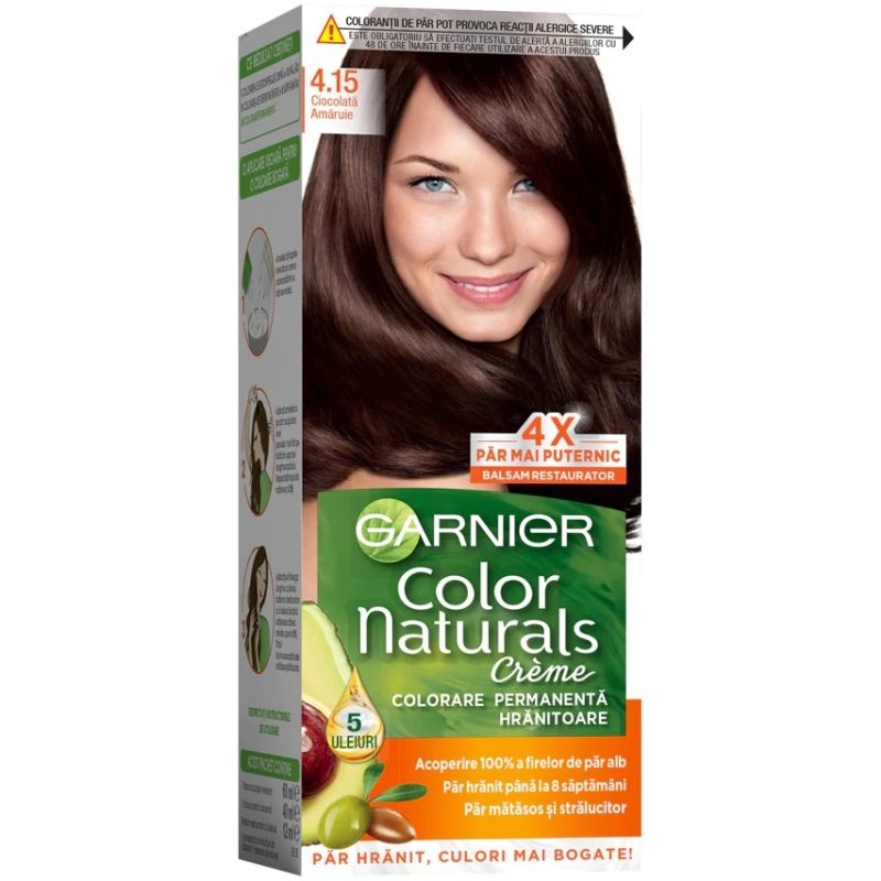 Vopsea pentru Par, Garnier Color Naturals, 4/15 Ciocolata Amaruie 1