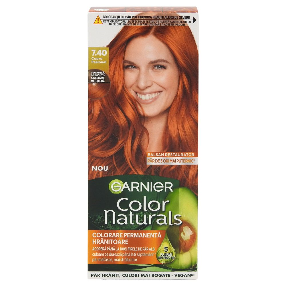 Vopsea pentru Par, Garnier Color Naturals, 7/40, Nuanta de Cupru Pasional 1
