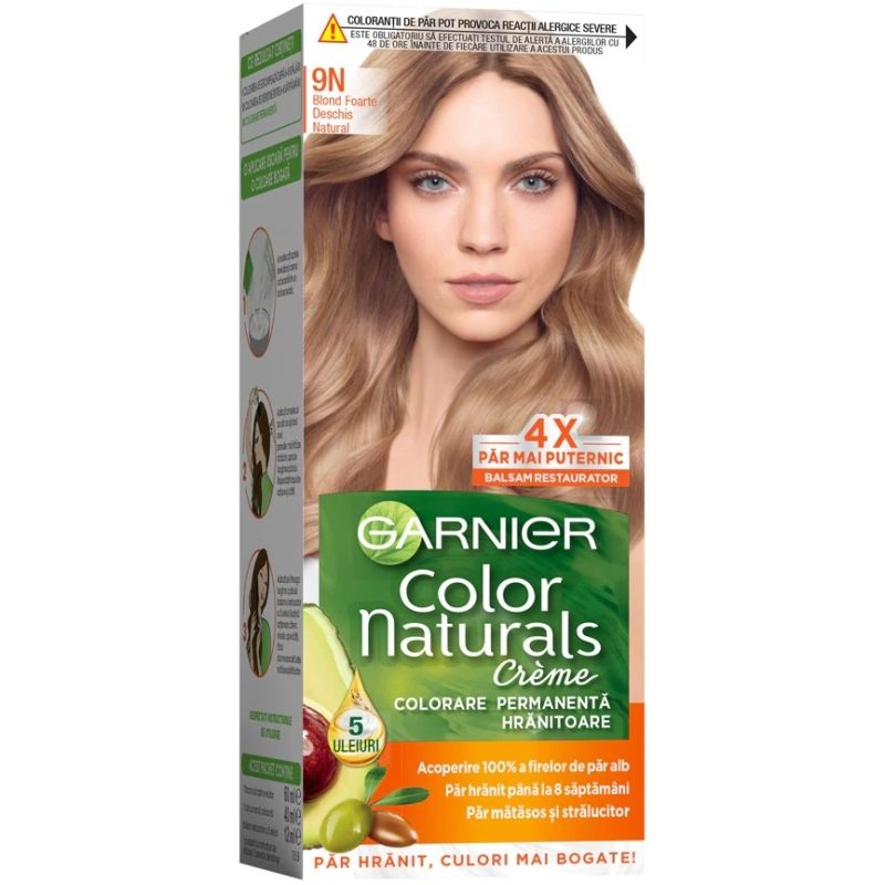 Vopsea pentru Par, Garnier Color Naturals, 9N Blond Foarte Deschis Natural 1