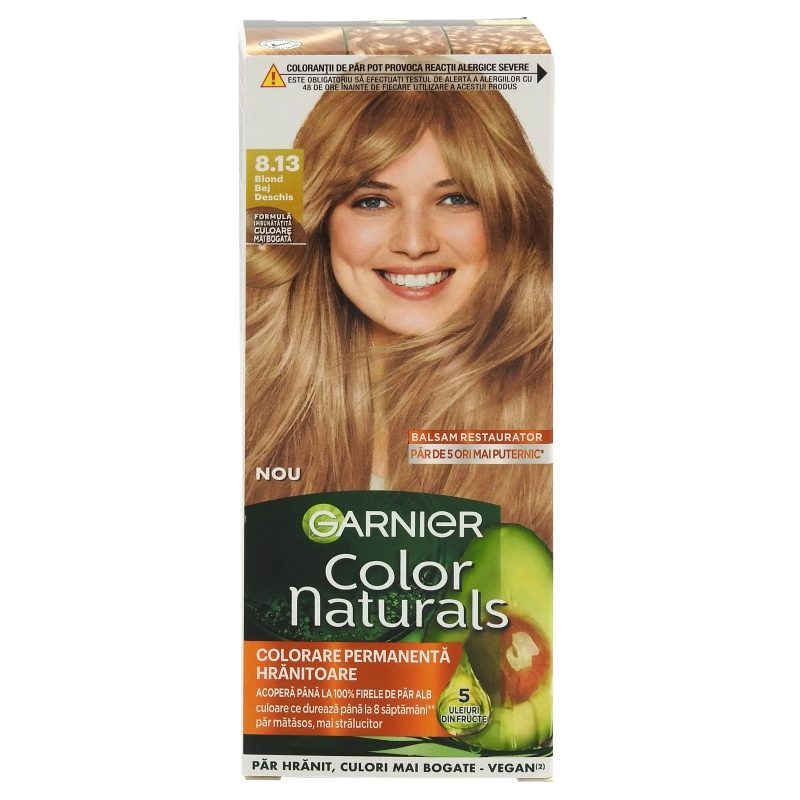Vopsea pentru Par, Garnier Color Naturals, 8.13 Blond Bej Deschis 1