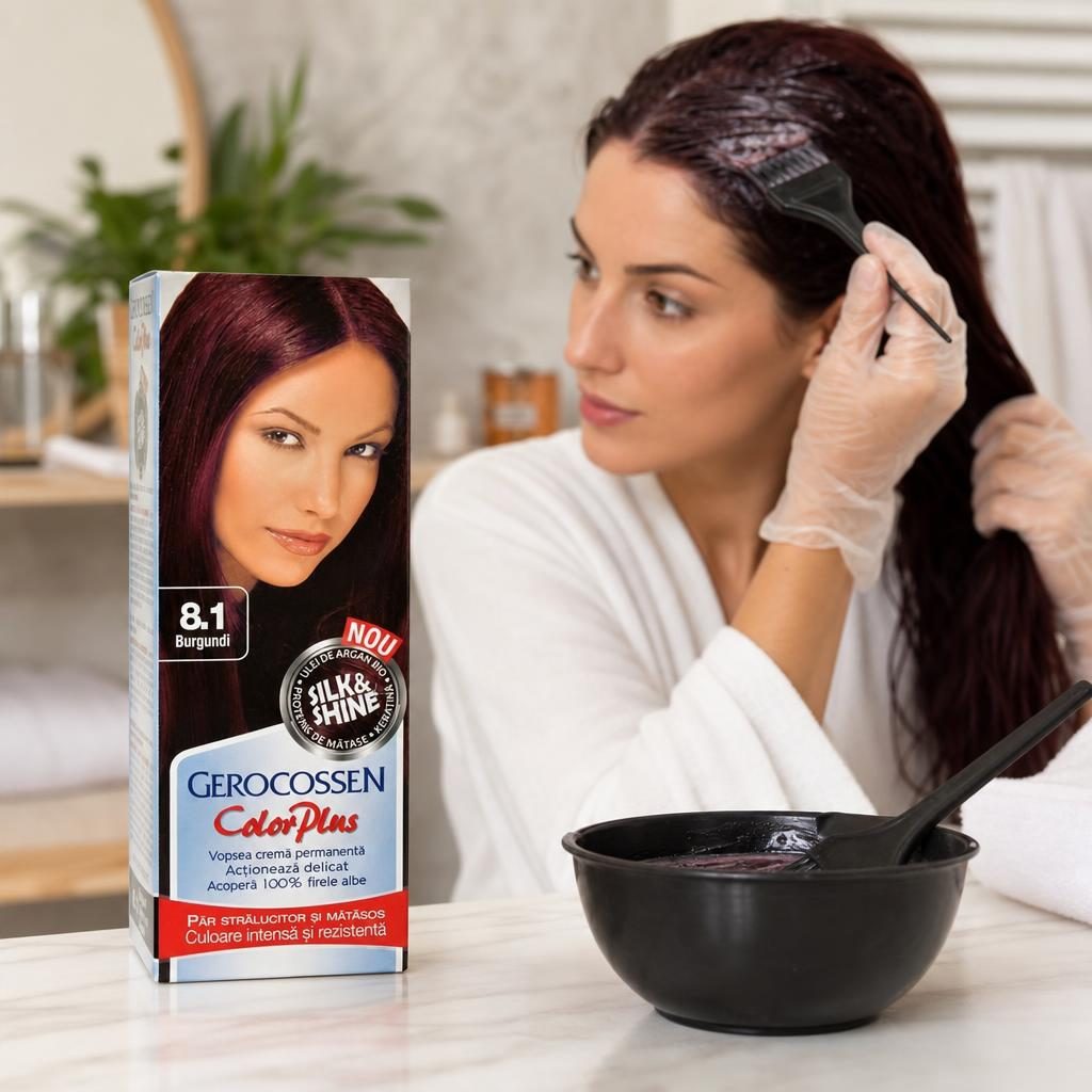 Vopsea pentru Par, Gerocossen Color plus, 8/1 Burgundi