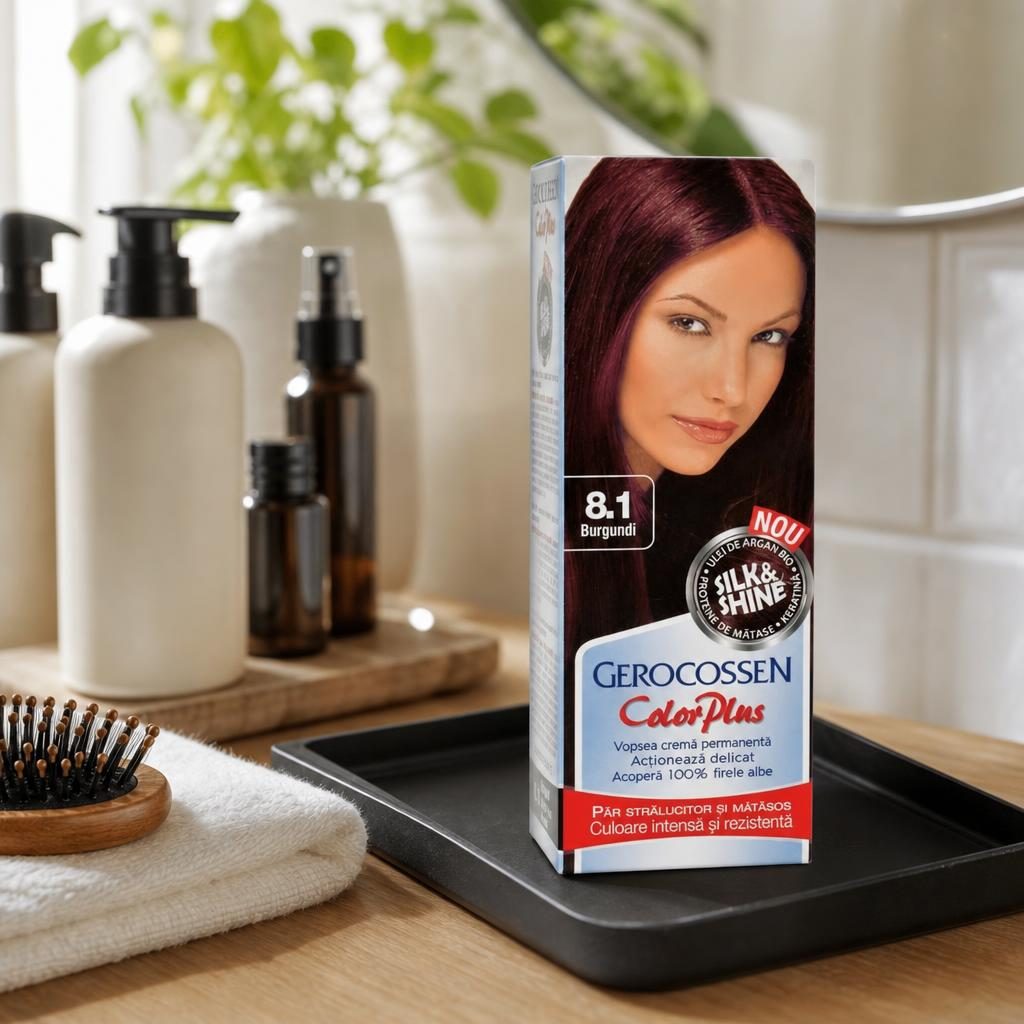 Vopsea pentru Par, Gerocossen Color plus, 8/1 Burgundi