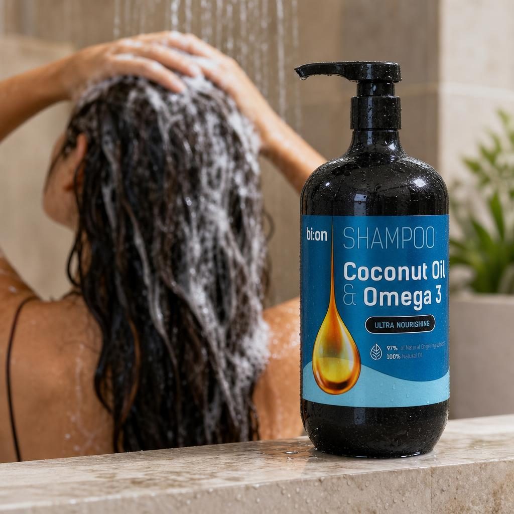 Sampon, Bi On, 946 ml Coconut Oil si Omega3