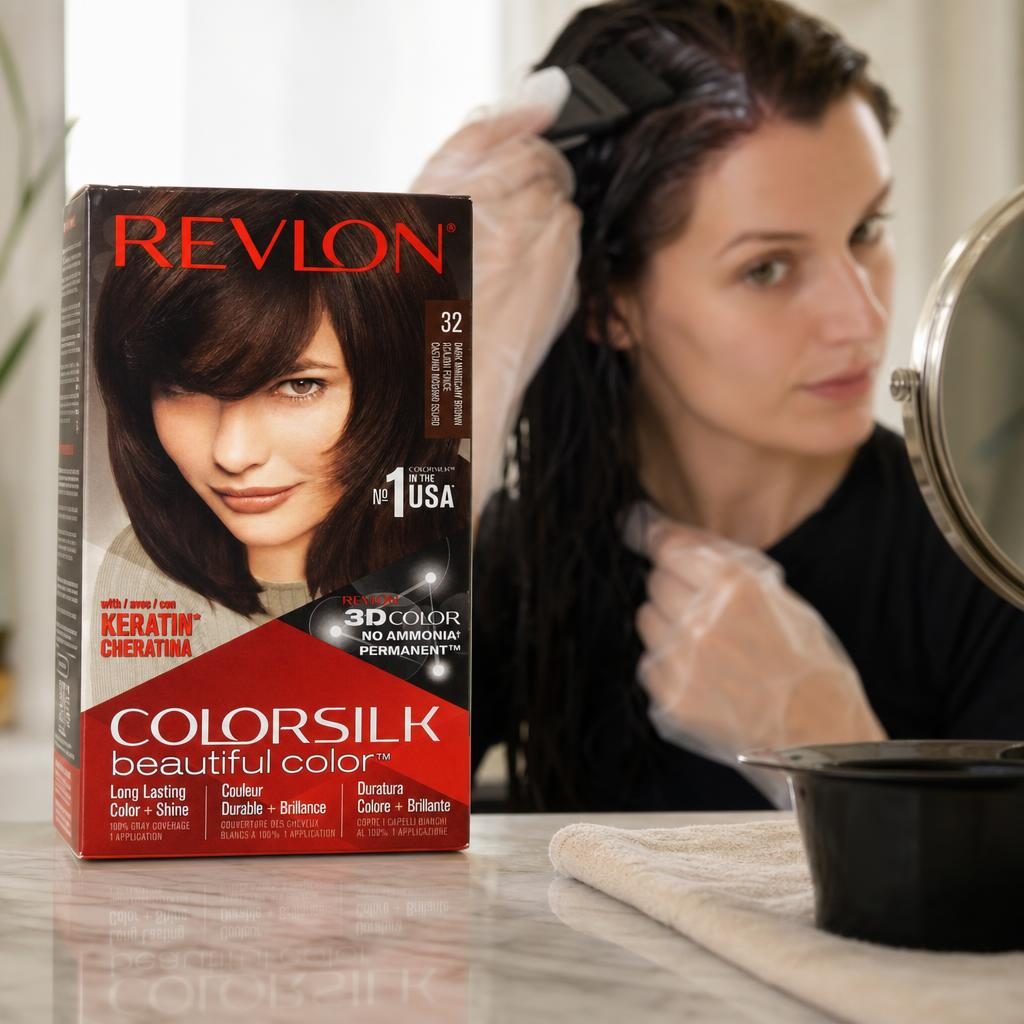 Vopsea pentru Par, Revlon Color Silk, 32 Dark Magahony Brown