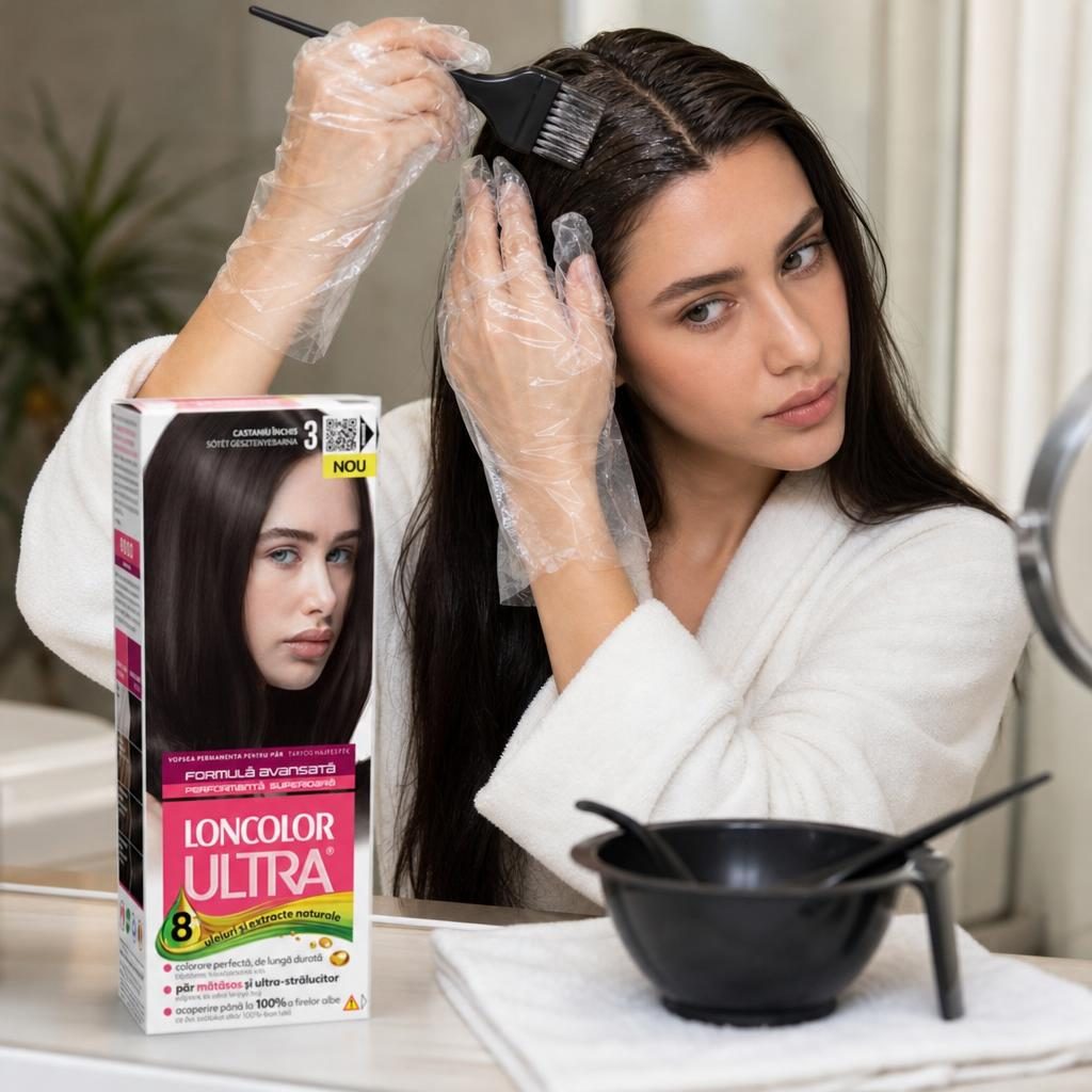 Vopsea pentru Par, Loncolor Ultra, 3 Castaniu Inchis