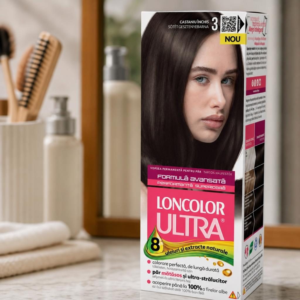 Vopsea pentru Par, Loncolor Ultra, 3 Castaniu Inchis