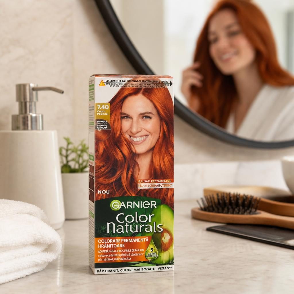 Vopsea pentru Par, Garnier Color Naturals, 7/40, Nuanta de Cupru Pasional