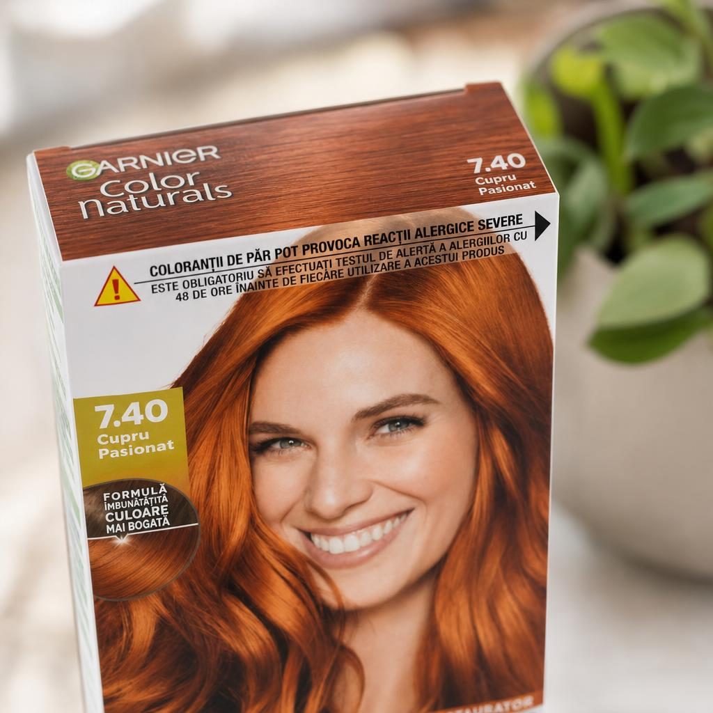 Vopsea pentru Par, Garnier Color Naturals, 7/40, Nuanta de Cupru Pasional