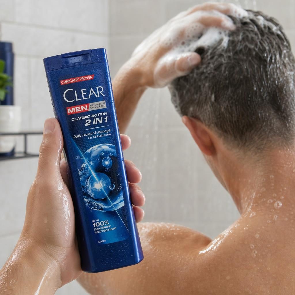 Sampon, Clear, 225 ml Men 2in1 Action