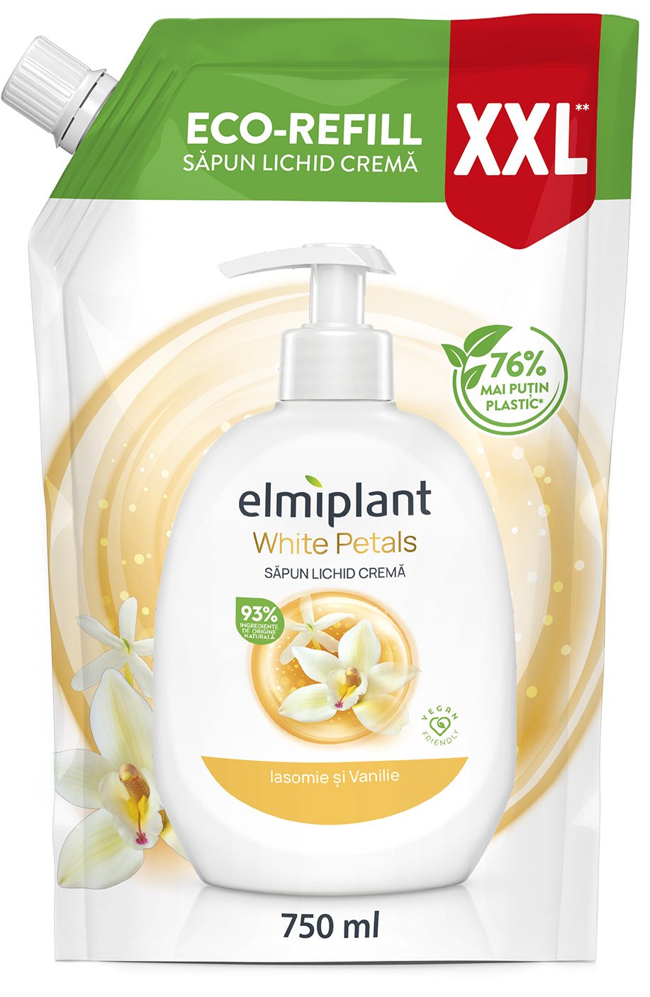 Rezerva Sapun Lichid Crema Elmiplant Iasomie si Vanilie 750ml