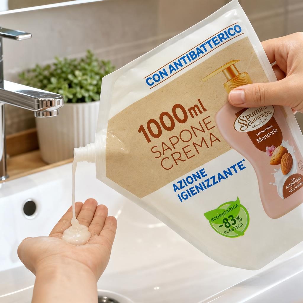 Spuma, Di Sciampagna Sapun Lichid Crema Rezerva 1000 ml Mandorla