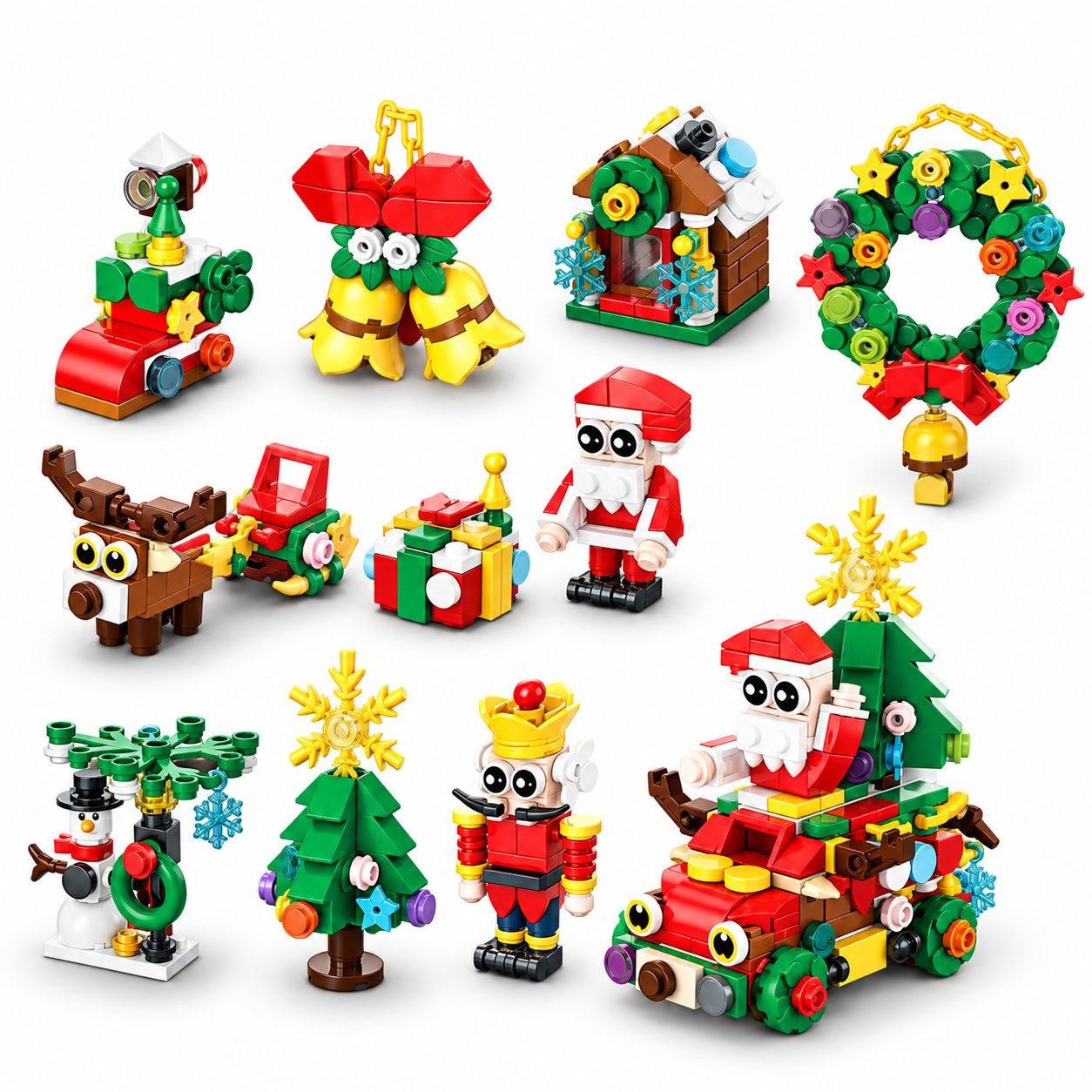 Set de Constructie, Flippy, Tematica de Craciun 10 in 1, 352 Piese, 10 Modele, Varsta 6+ Ani, 9.5 x 7.1 x 10.6 cm, Multicolor