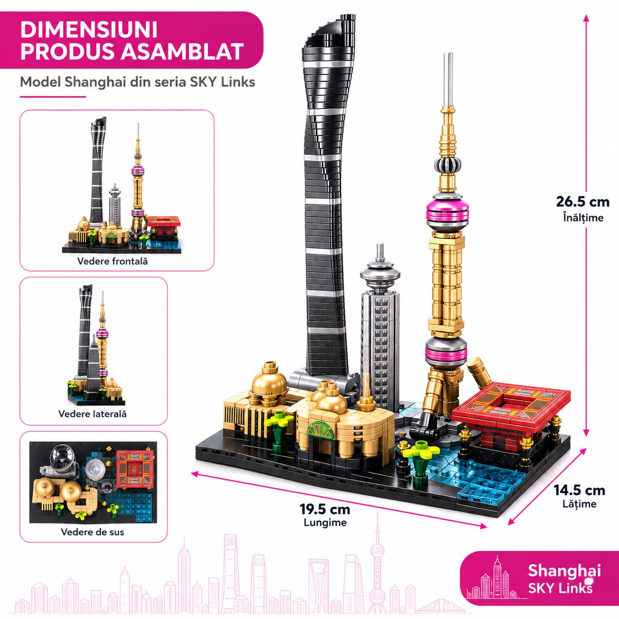 Detaliu Set Constructie Shanghai Sky Links Piese ABS