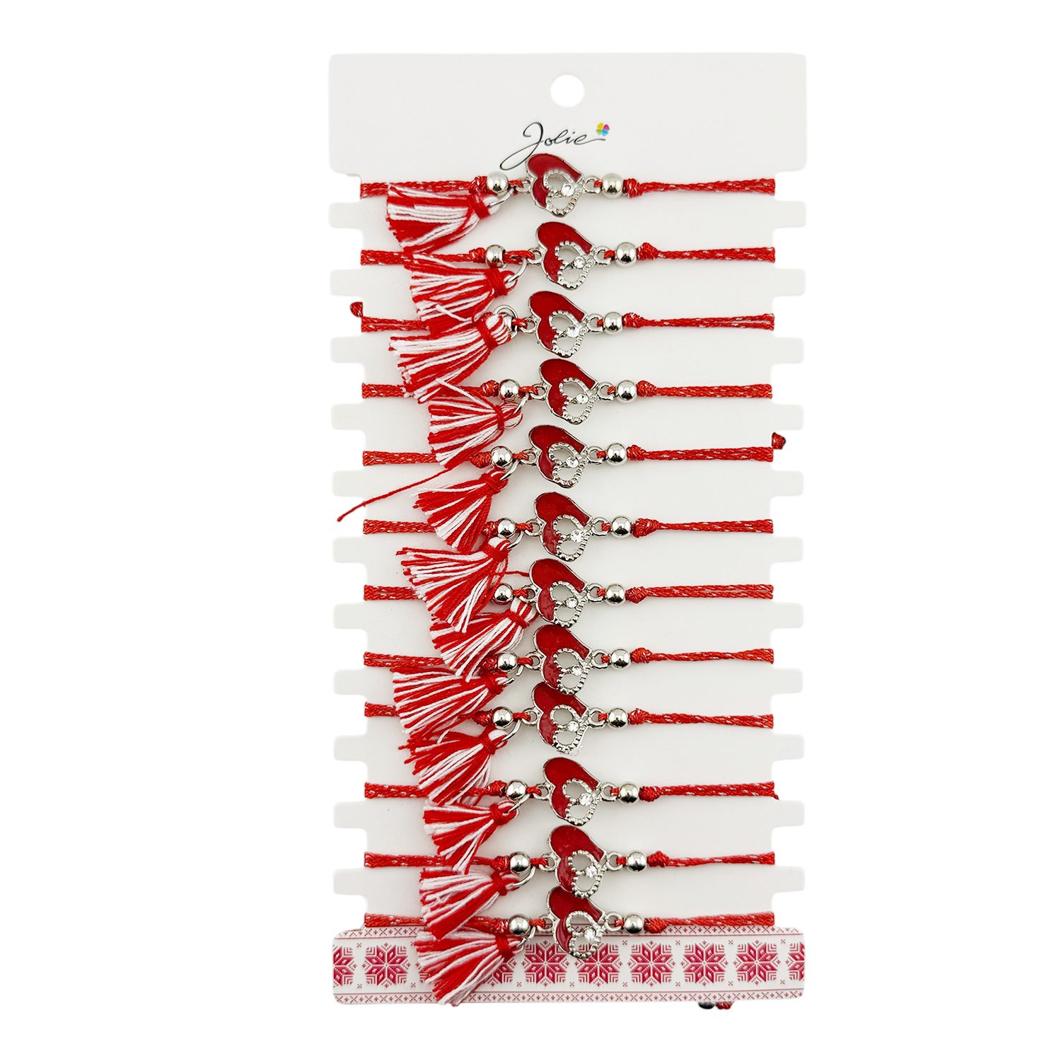 Martisor Bratara Jolie Model Doua Inimi Set 12 Bucati