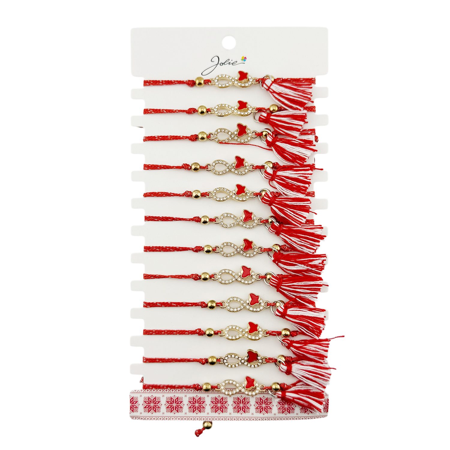 Martisor Bratara Jolie Set 12 bucati Model Infinit cu Fluture