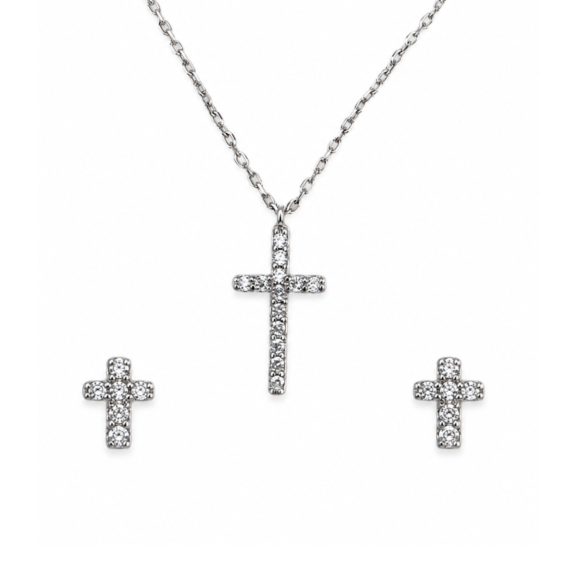 Set Argint 925 Cruce cu Zirconii