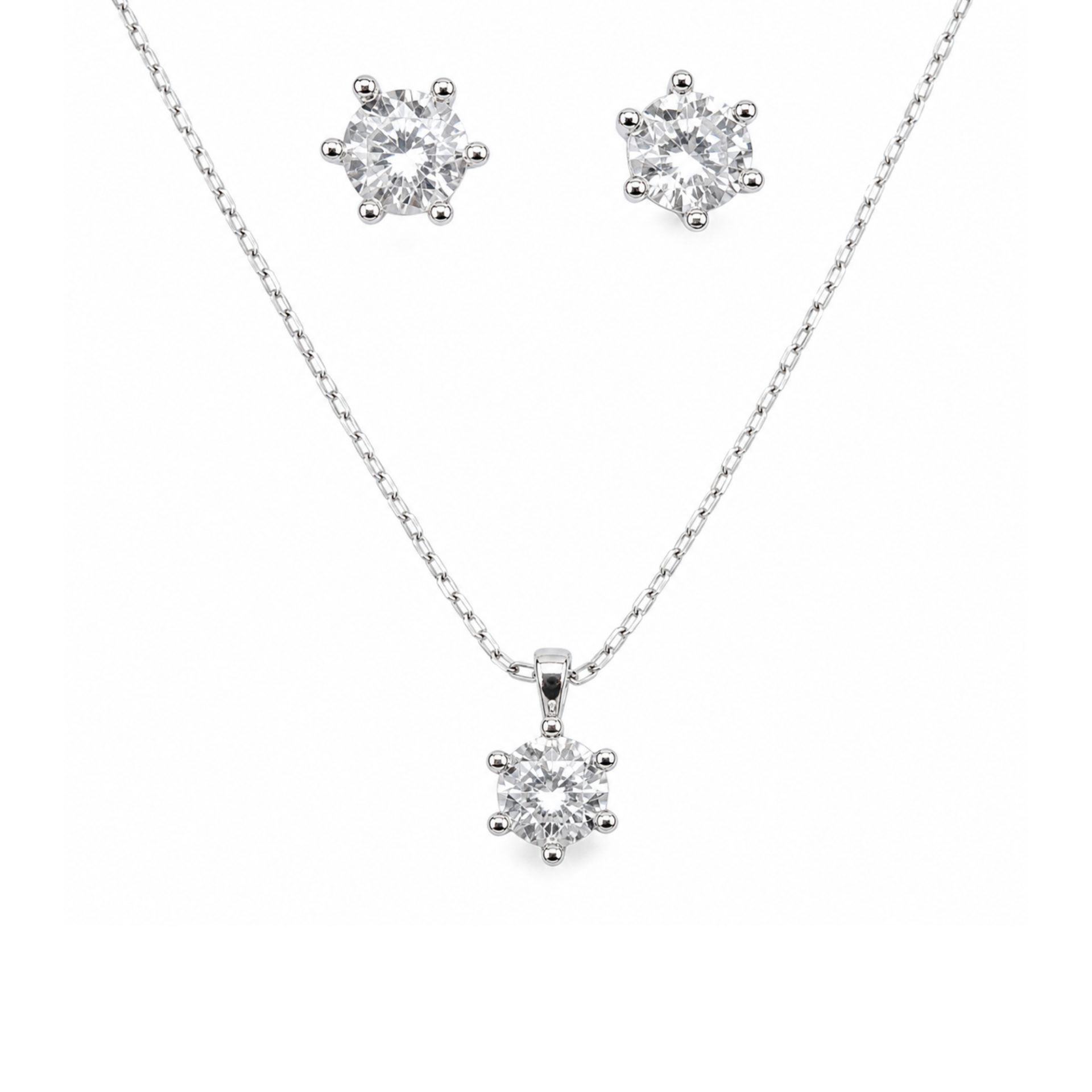 Set argint 925 floare mare cercei lantisor pandantiv