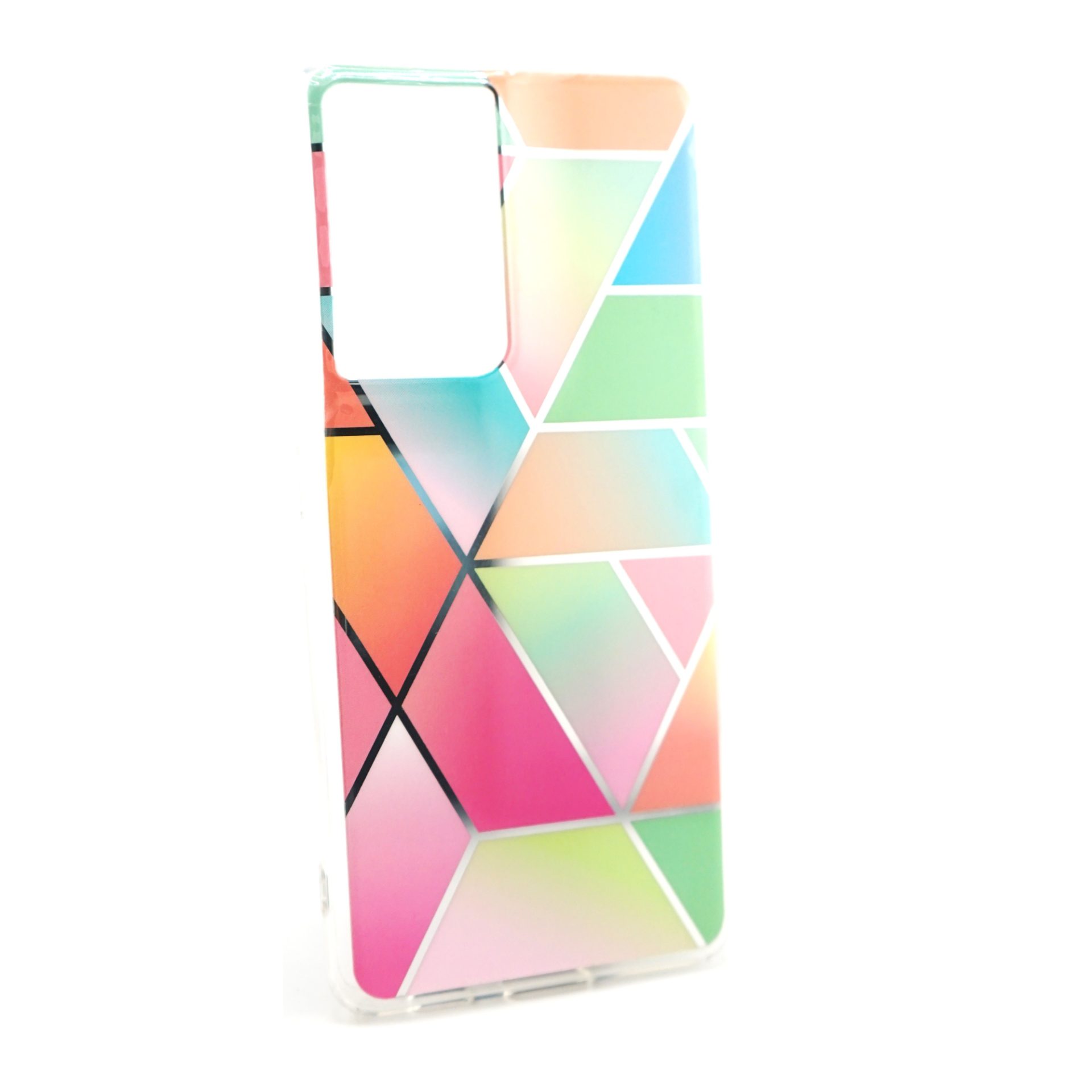 Husa protectie Flippy compatibila cu Samsung Galaxy S21 Ultra Soft IMD TPU Marble Geometric Roz