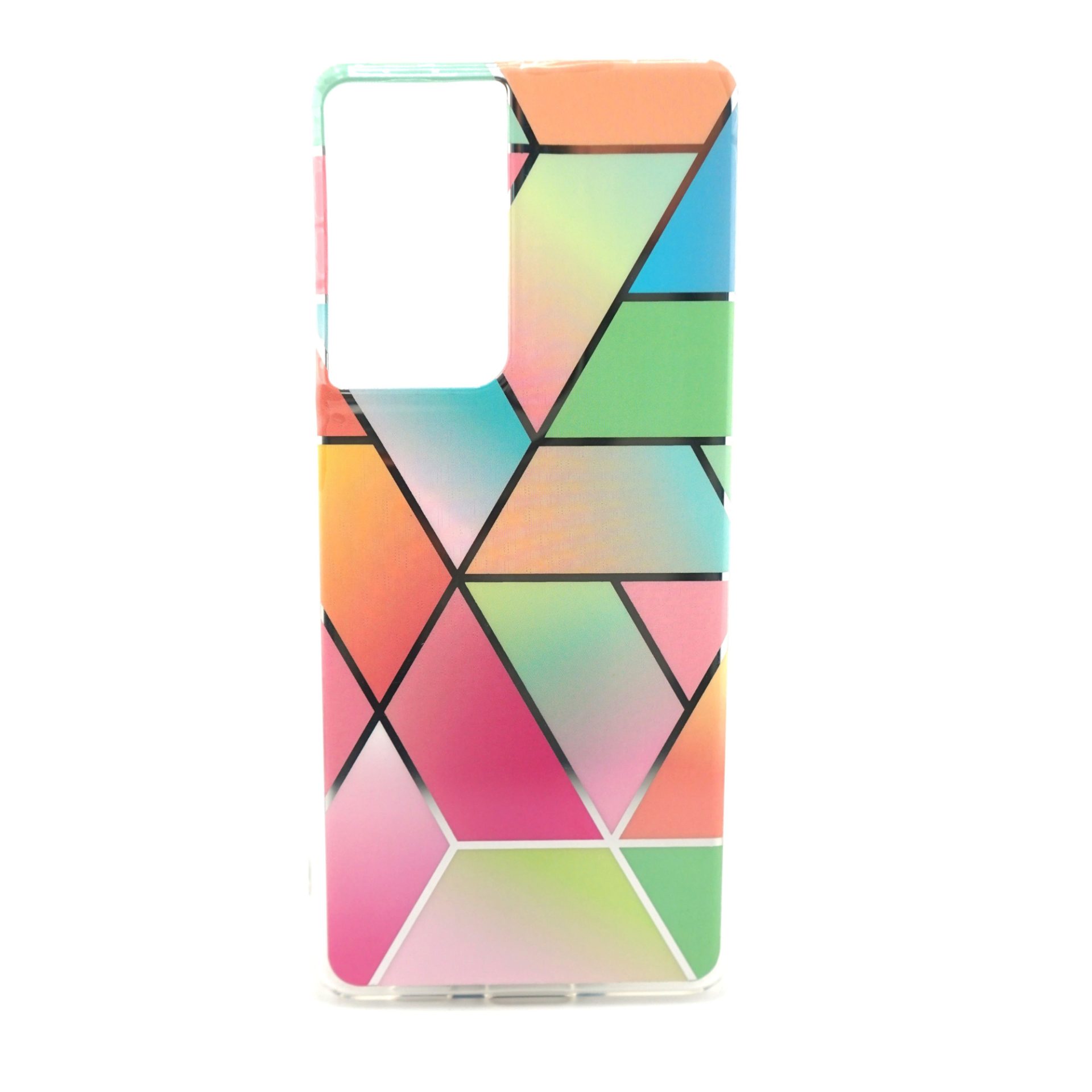 Husa protectie Flippy compatibila cu Samsung Galaxy S21 Ultra Soft IMD TPU Marble Geometric Roz