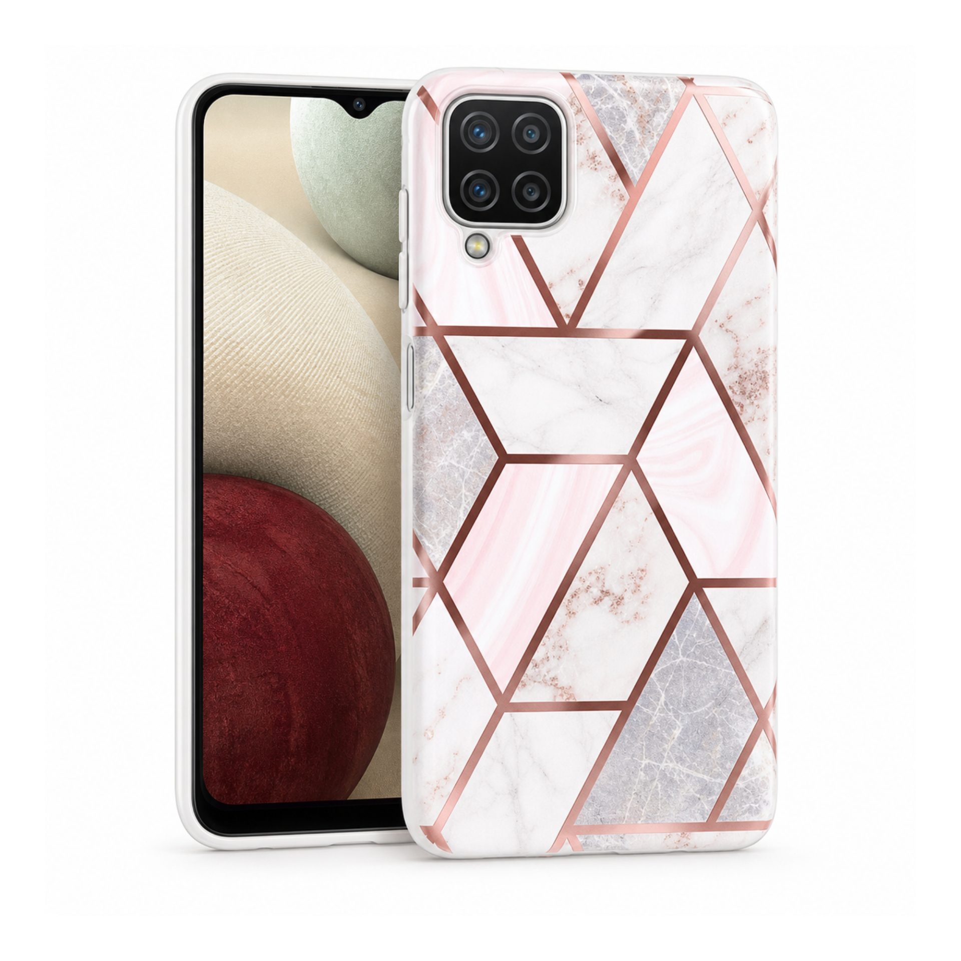 Husă protecție Flippy Samsung Galaxy A12 TPU Marmură Alb