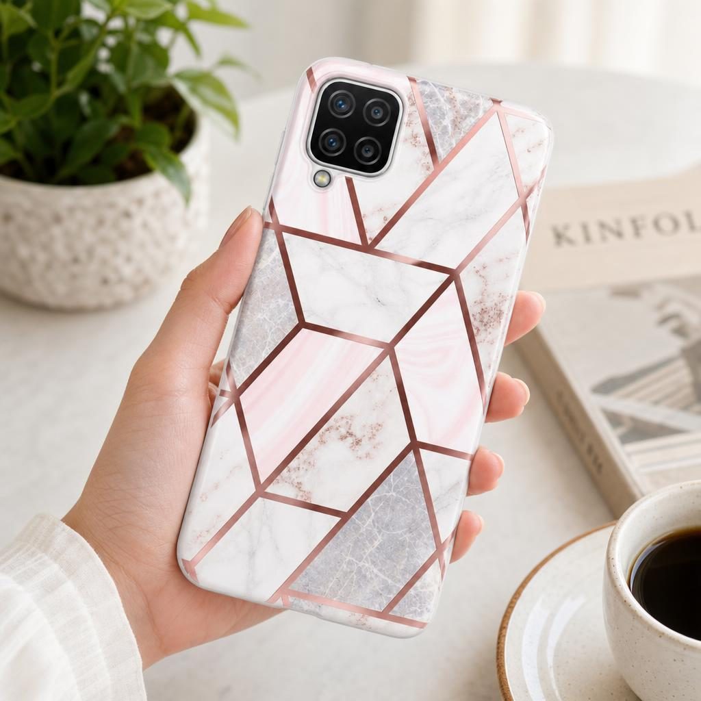 Detaliu husă TPU marmură Samsung Galaxy A12