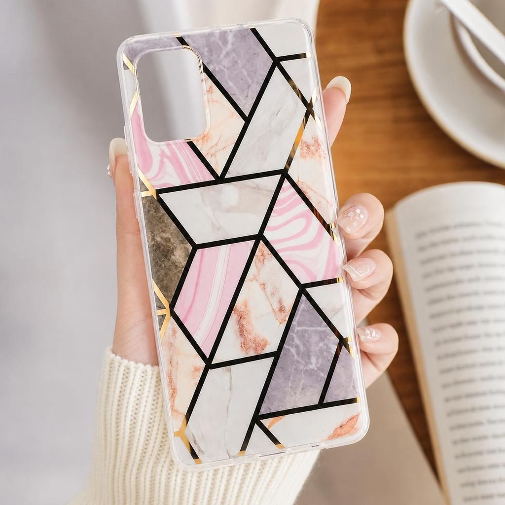 Husa protectie pentru Samsung A71 Soft IMD TPU Marble Geometric Verde
