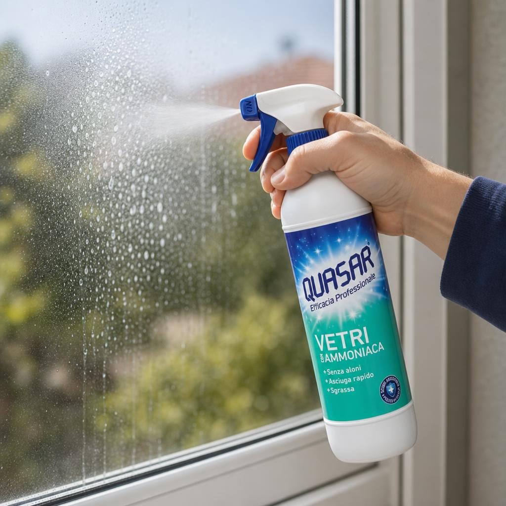 Solutie pentru Geam, Quasar, Spray 580 ml, Amoniac