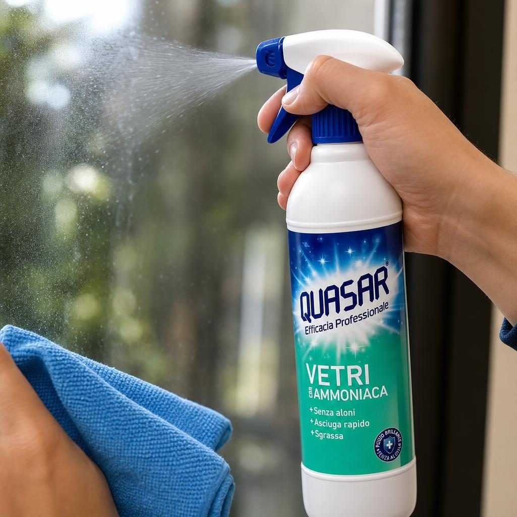 Solutie pentru Geam, Quasar, Spray 580 ml, Amoniac