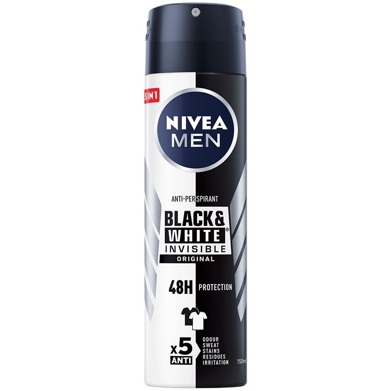 Antiperspirant Deo Spray, NIVEA, Invisible Black White Original, 150 ml 1