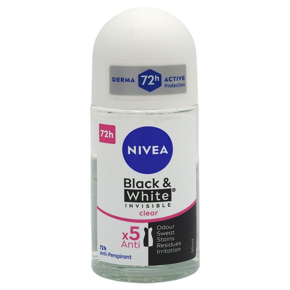 Antiperspirant Roll On, NIVEA, Invisible Clear, 50 ml 1