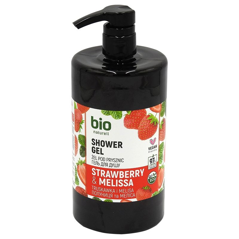 Gel de Dus cu Pompa Bio Naturell C?p?uni ?i Melissa 946 ml