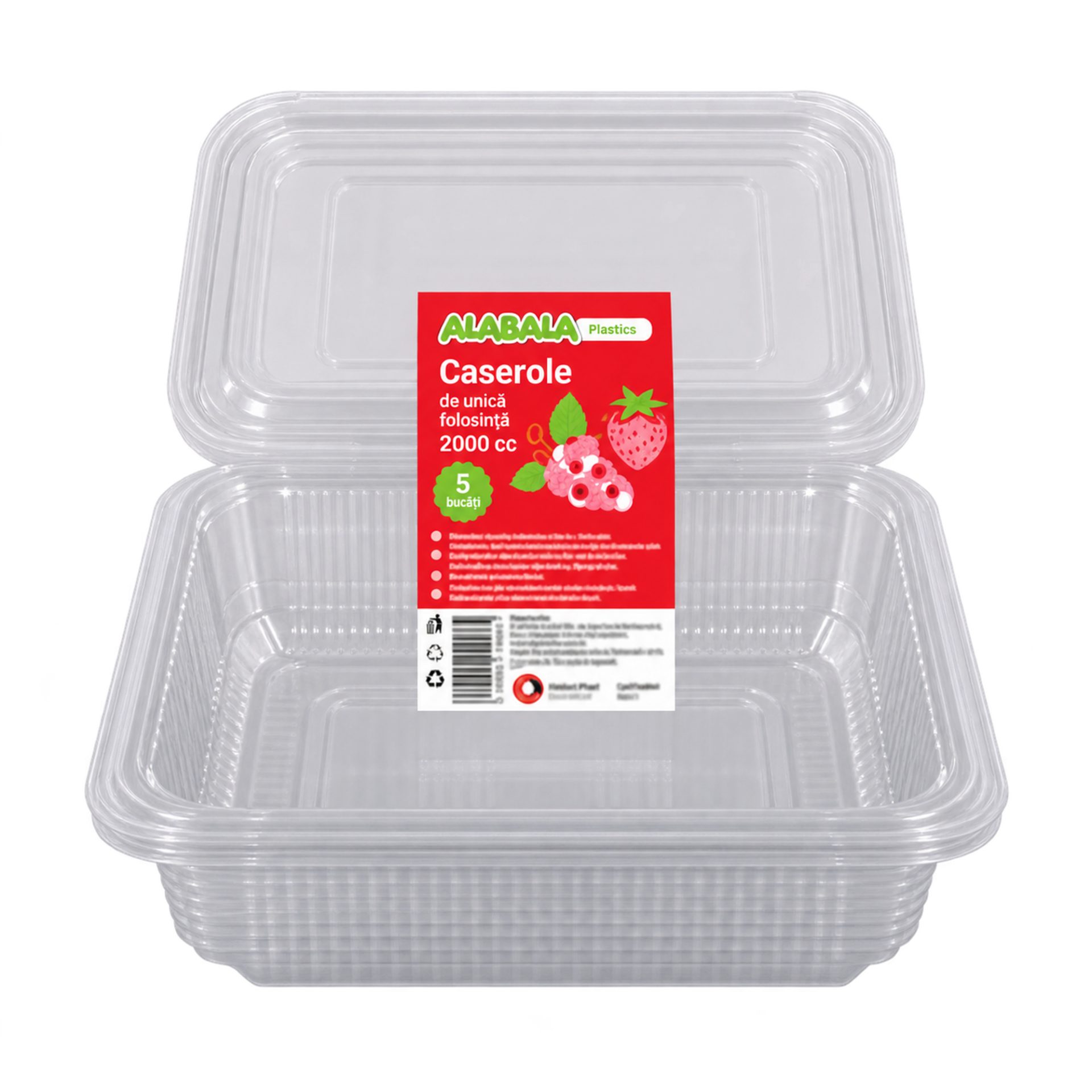 Caserola RPET cu capac 2000cc 5/set - Imagine