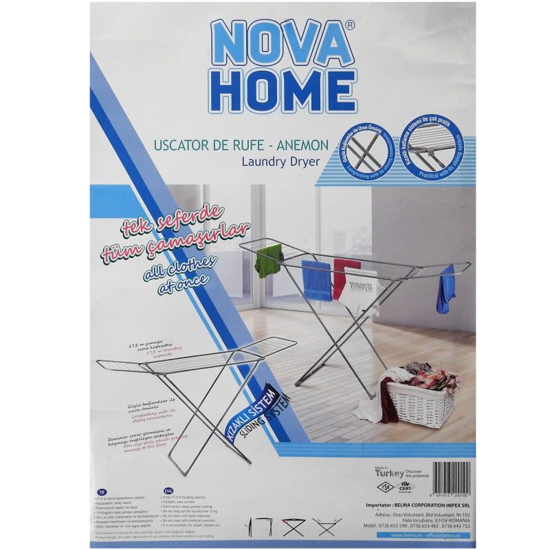 Uscător de rufe NOVA HOME Classic 17.5m gri