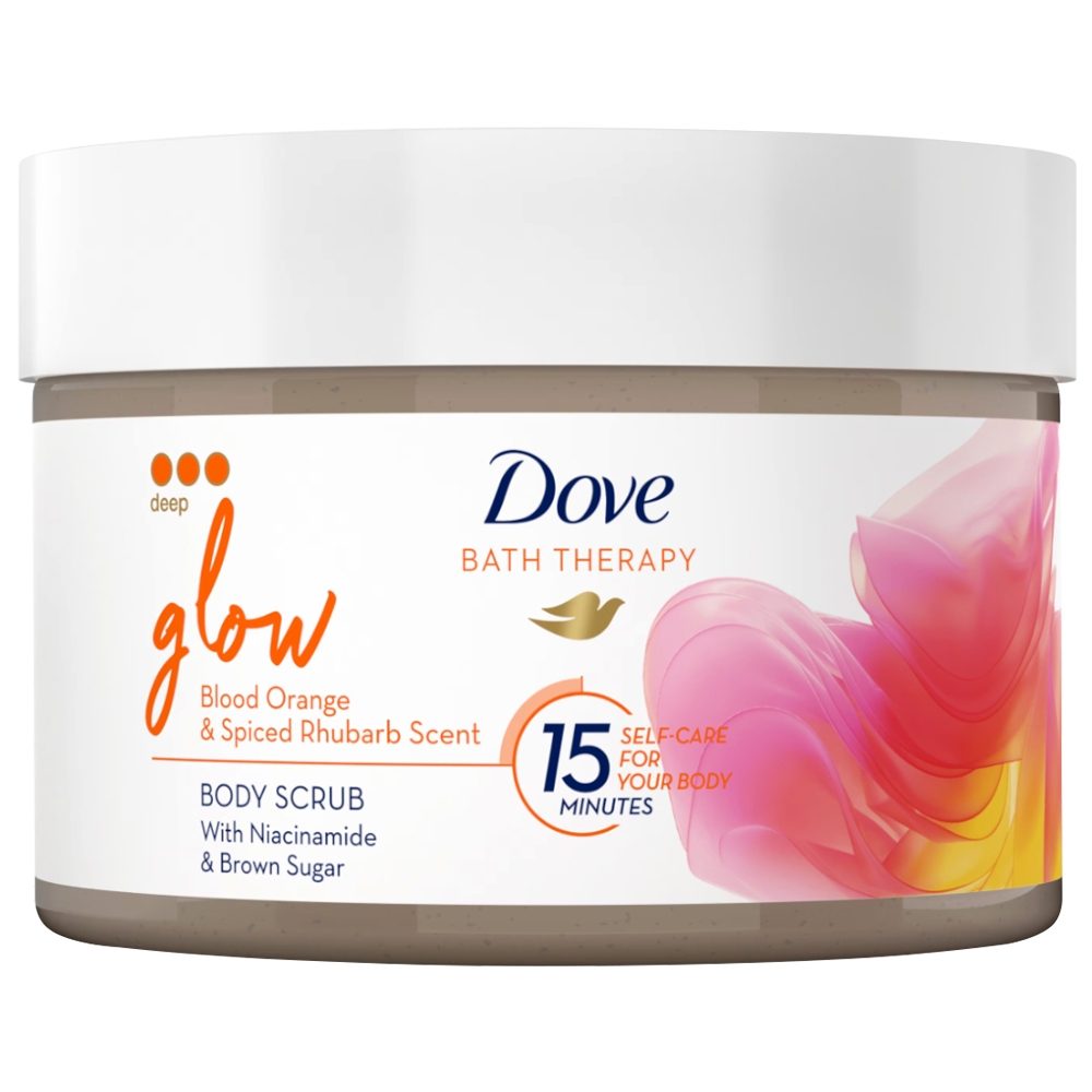 Exfoliant pentru Corp DOVE Glow 295 ml cu aroma de portocal?