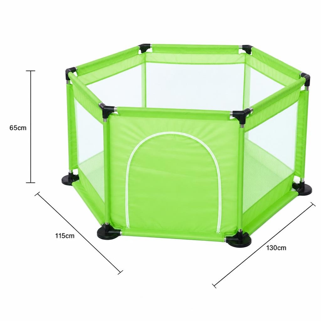 Tarc de Joaca si Siguranta pentru Copii DNT-104, , Dimensiuni 130 x 115 x 65 cm, Structura de Protectie pentru Interior, Verde deschis 4