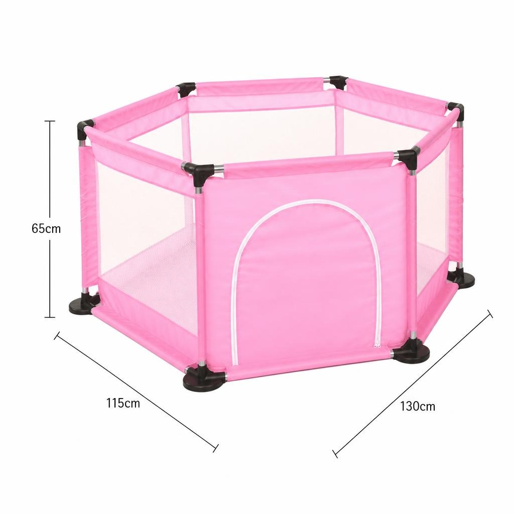 Tarc de Joaca si Siguranta pentru Copii DNT-104, , Dimensiuni 130 x 115 x 65 cm, Structura de Protectie pentru Interior, Roz deschis 4